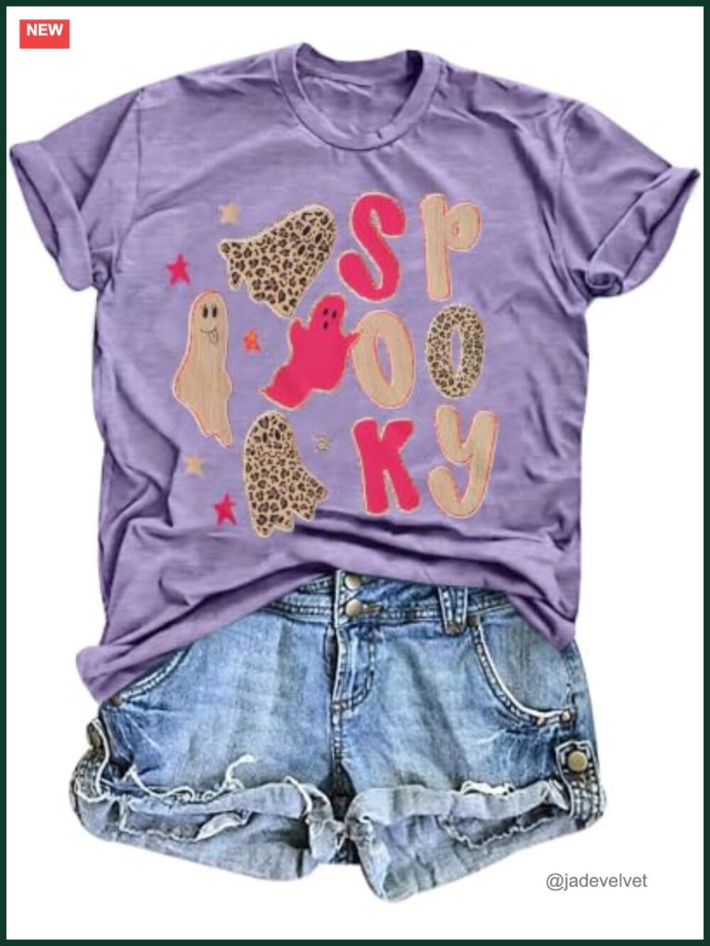 Spooky Leopard Ghost Halloween Graphic Tee